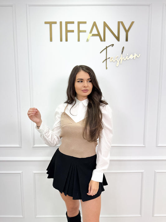 Bluza Yvon Bej/White