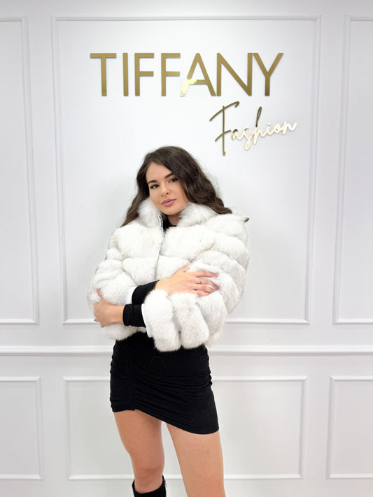 Geaca Blana Naturala Mono White