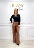 Pantaloni Hole Brown Piele Ecologica