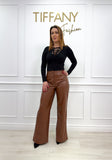 Pantaloni Hole Brown Piele Ecologica