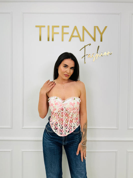 Corset Flora Roze