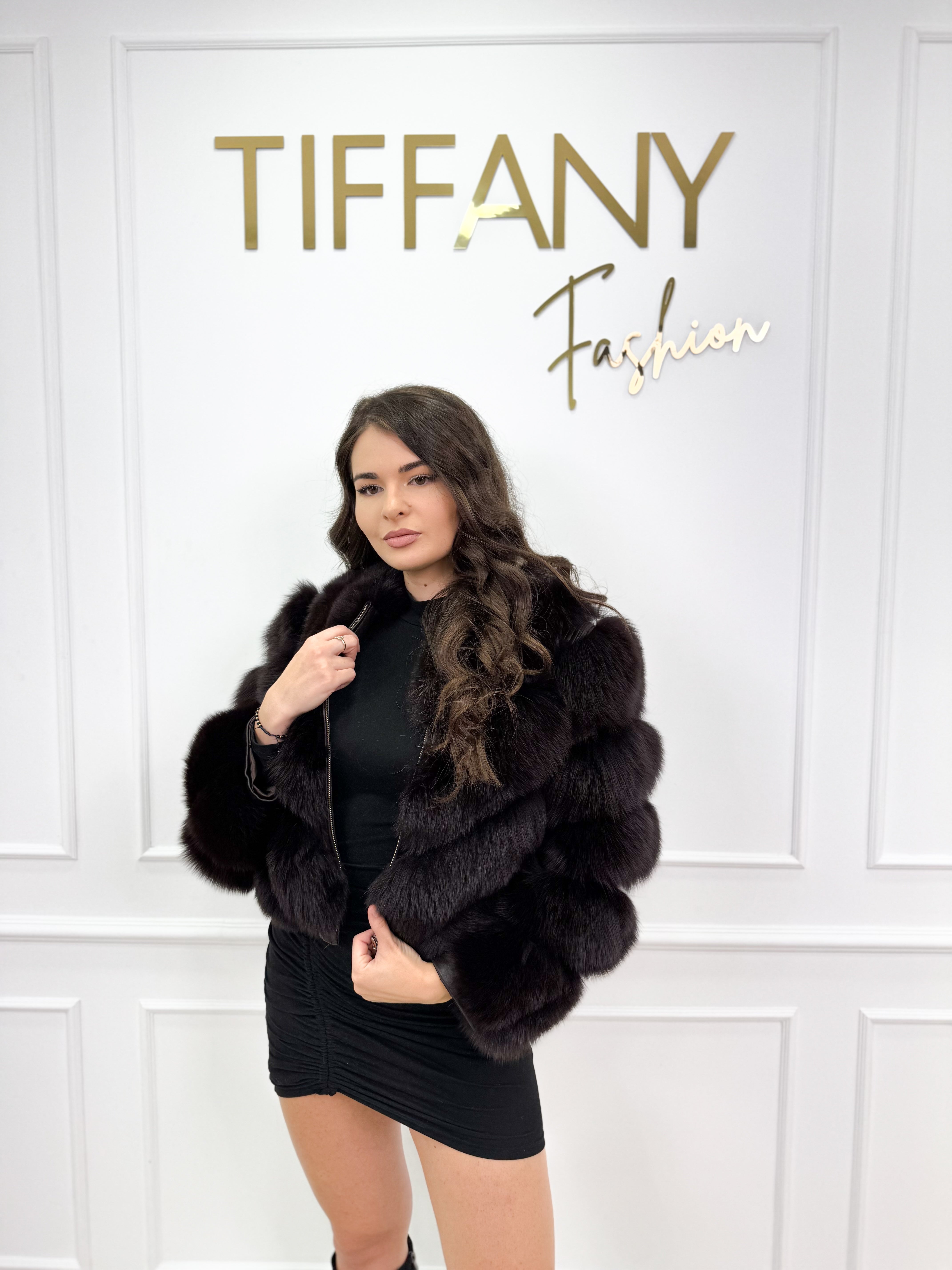 Geaca Blana Naturala Avis Dark Brown