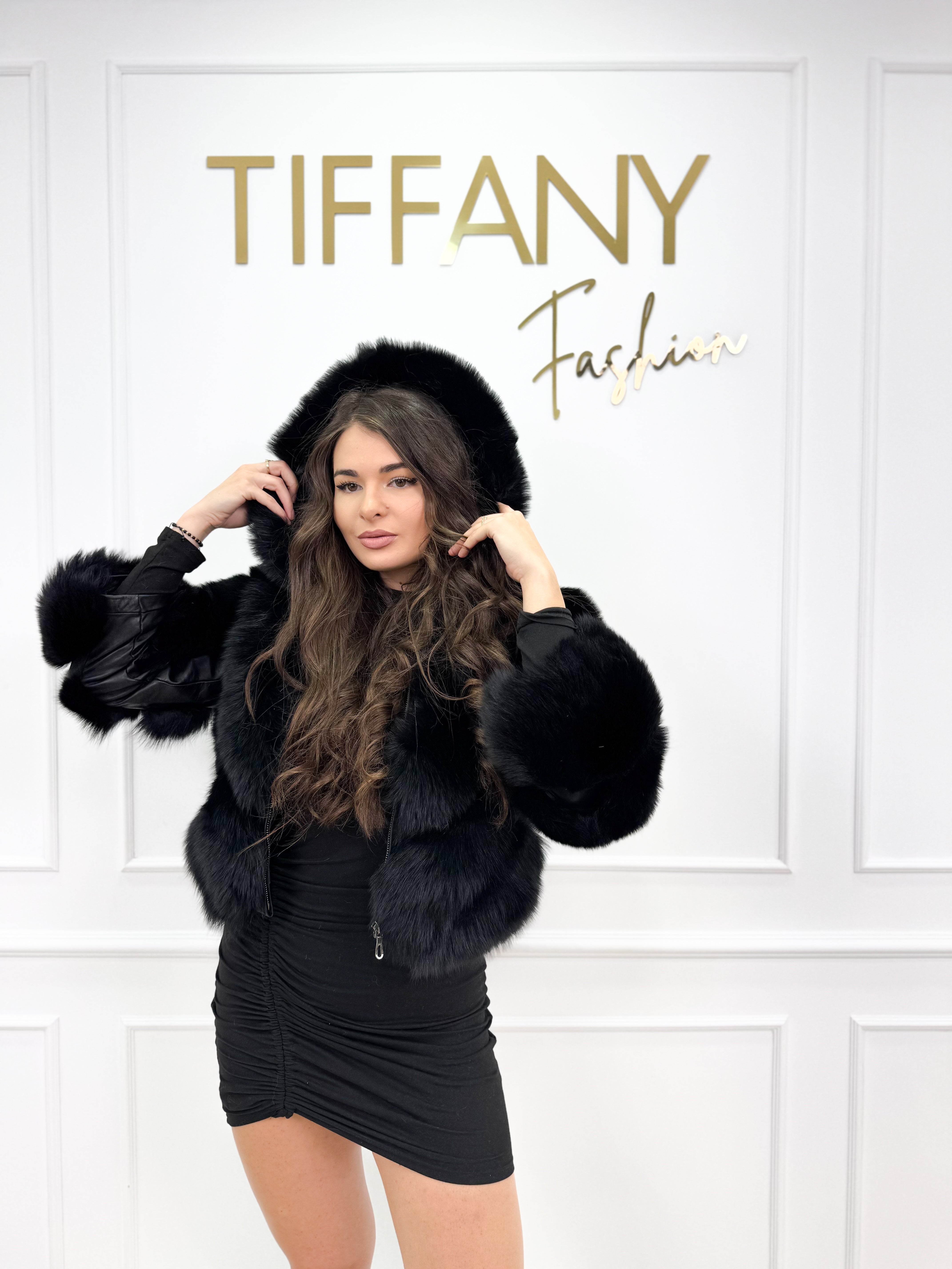 Geaca Blana Naturala Zika Black