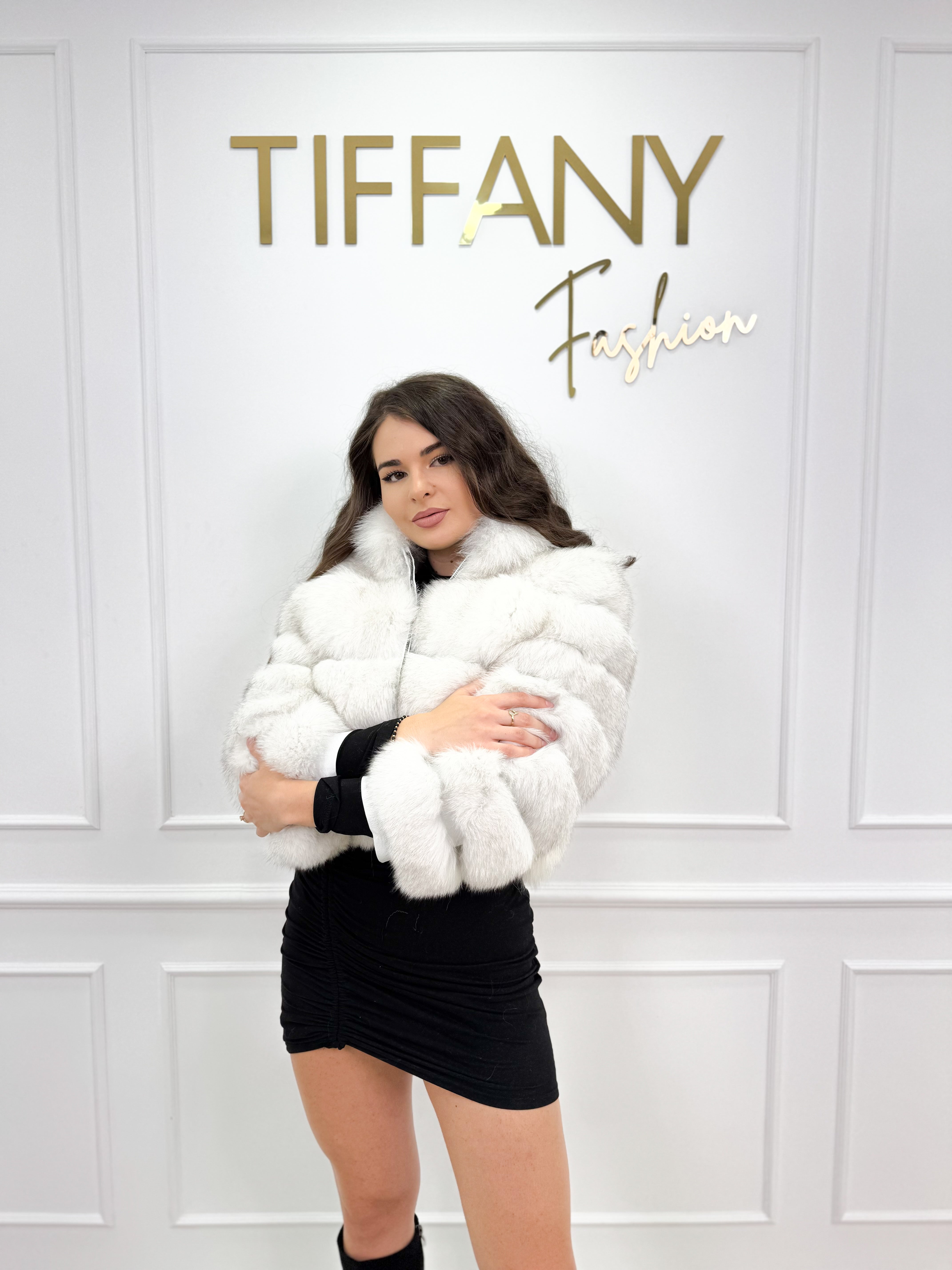 Geaca Blana Naturala Mono White