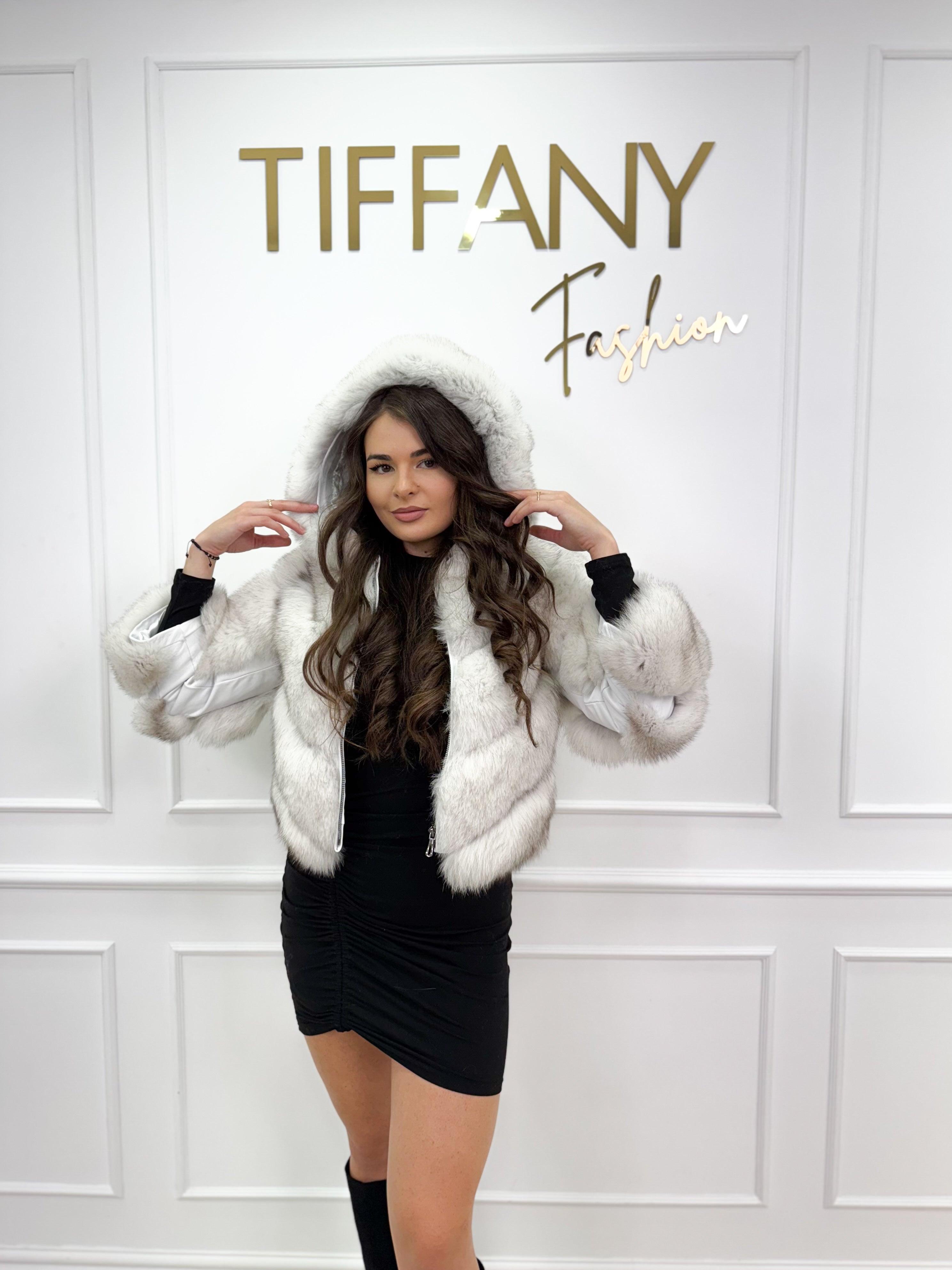 Geaca Blana Naturala Zika White