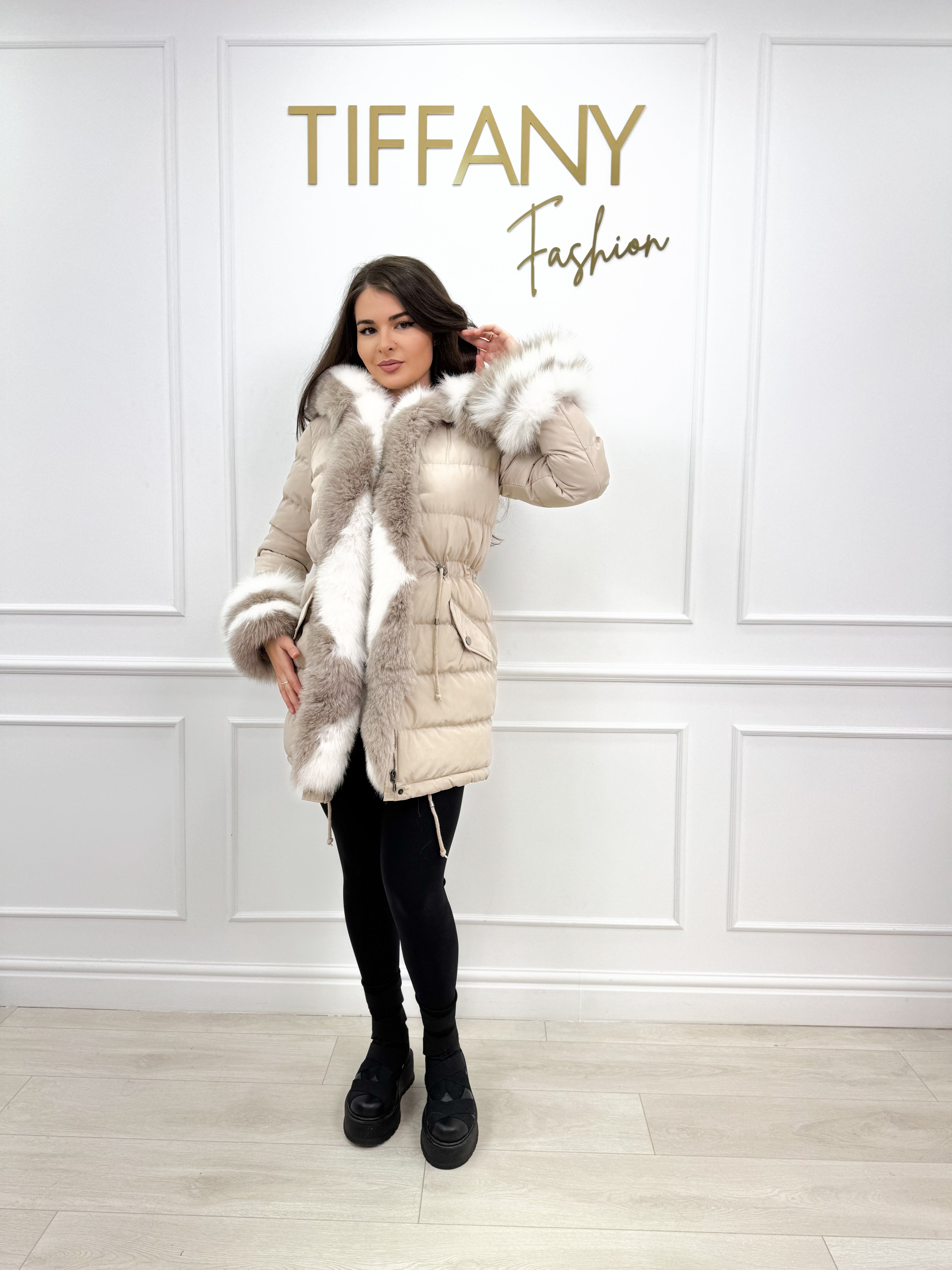 Geaca Blana Naturala Toris Crem