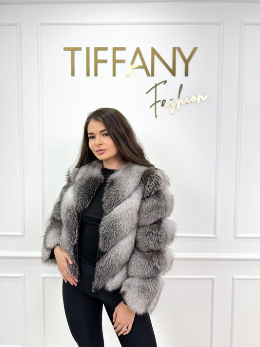 Geaca Blana Naturala Avis Gray