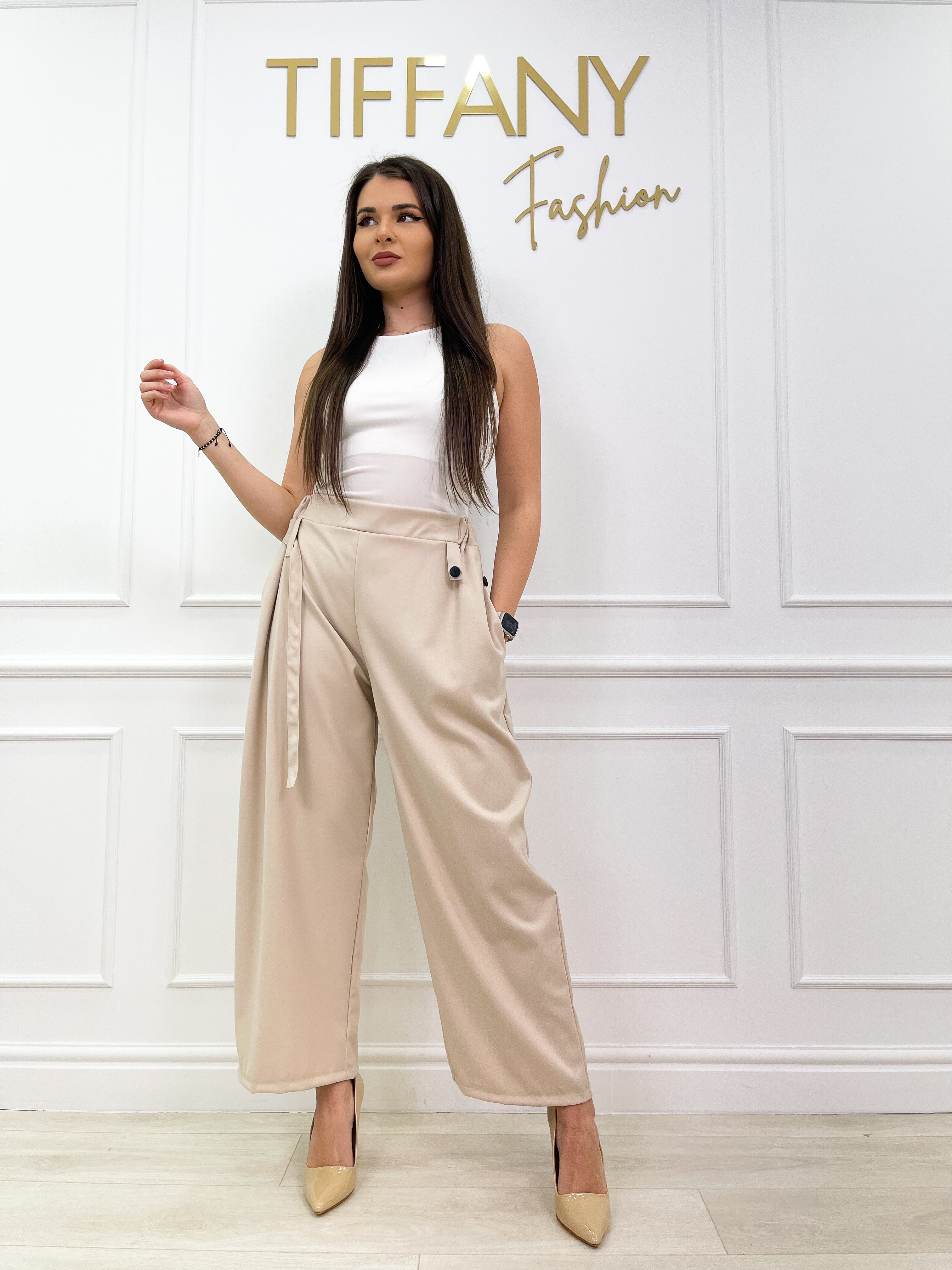 Pantaloni Lyana Crem