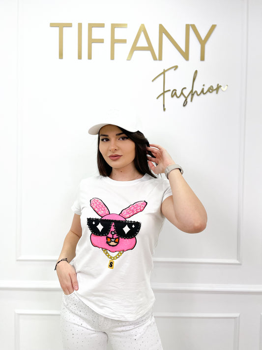 Tricou Rabit White